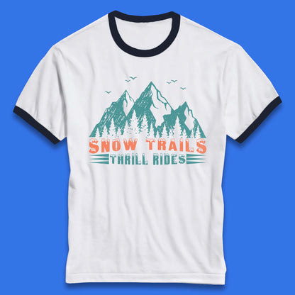 Snow Trail Thrill Rides Ringer T-Shirt
