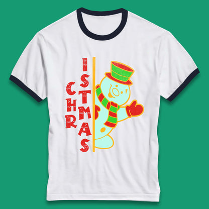 Christmas Snowman Ringer T-Shirt