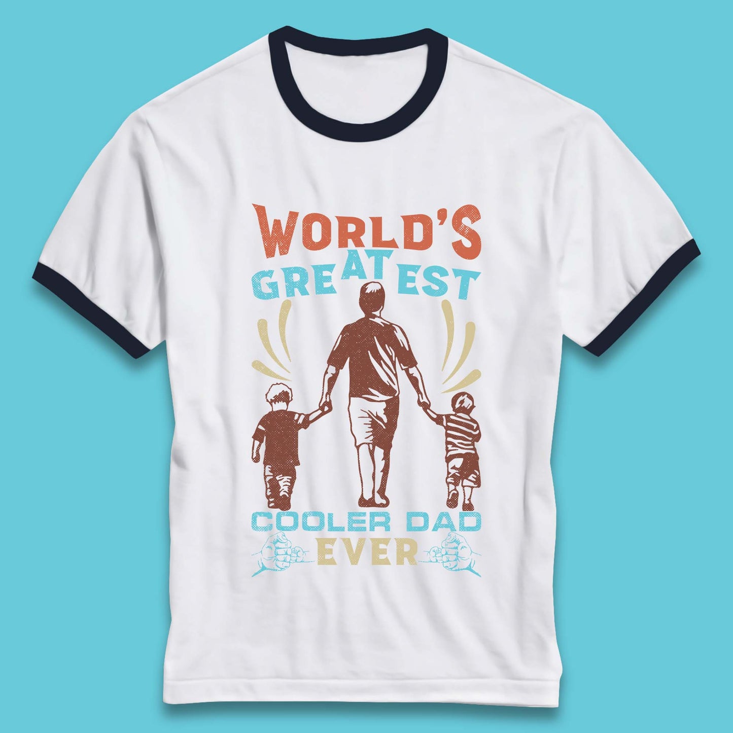 World Greatest Cooler Dad Ever Ringer T-Shirt