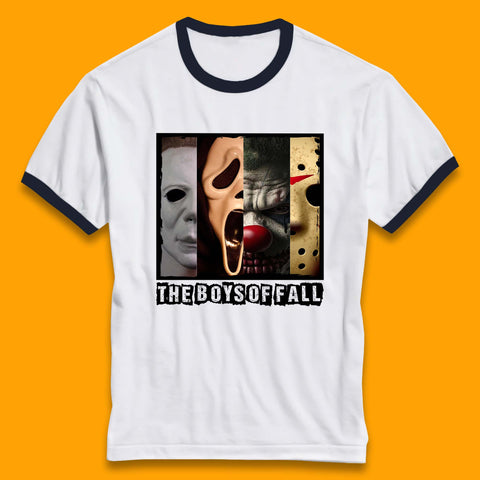 The Boys Of Fall Halloween Horror Movie Characters Friends Halloween Villians Serial Killers Ringer T Shirt