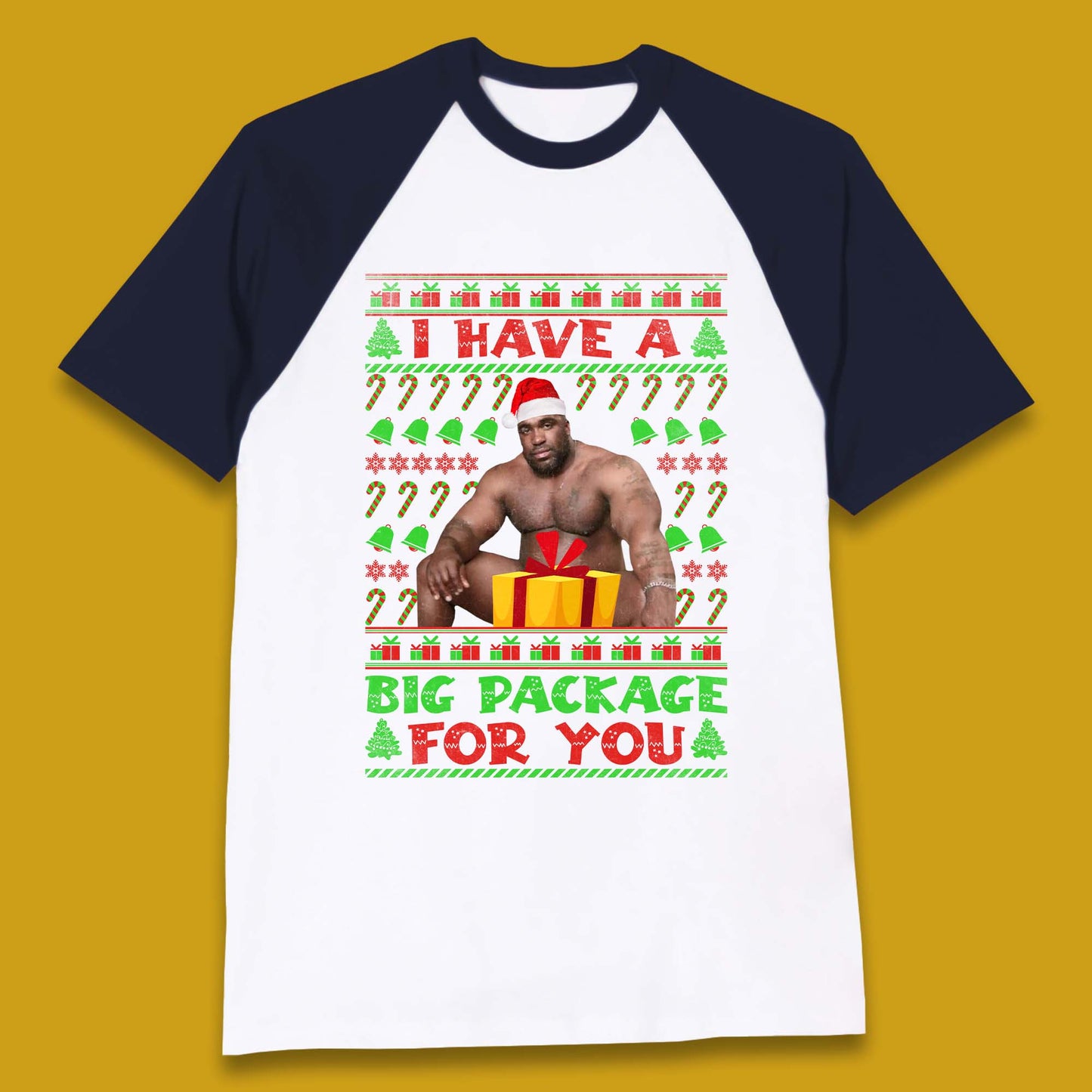 Big Package Ugly Christmas Baseball T-Shirt