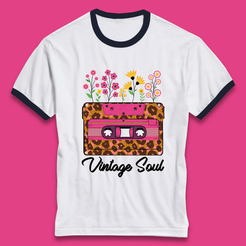 Vintage Soul Western Floral Cassette Tape Retro Wildflower Music Mixtape 80’s 90's Country Music Nostalgia Ringer T Shirt