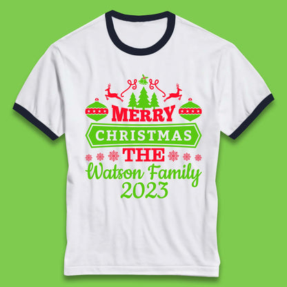 Personalised Family Christmas Ringer T-Shirt