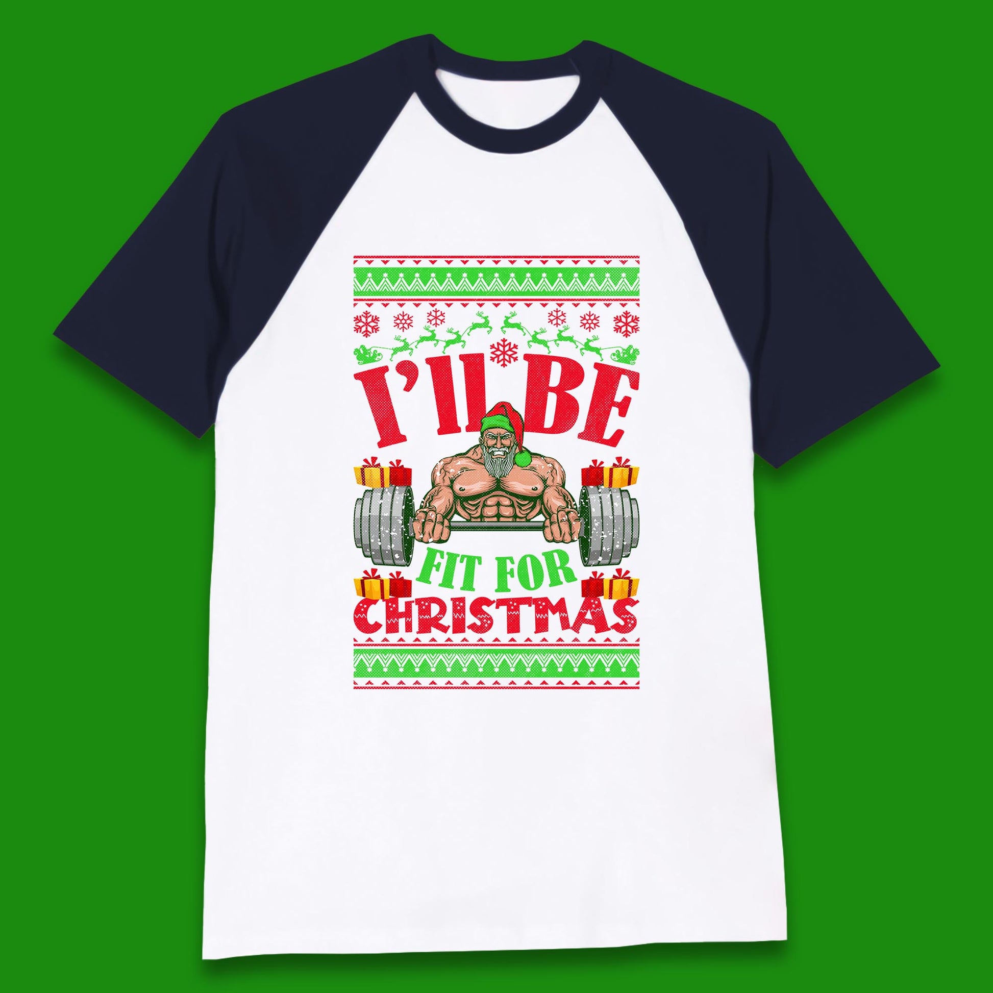 christmas gym baseball t shirt