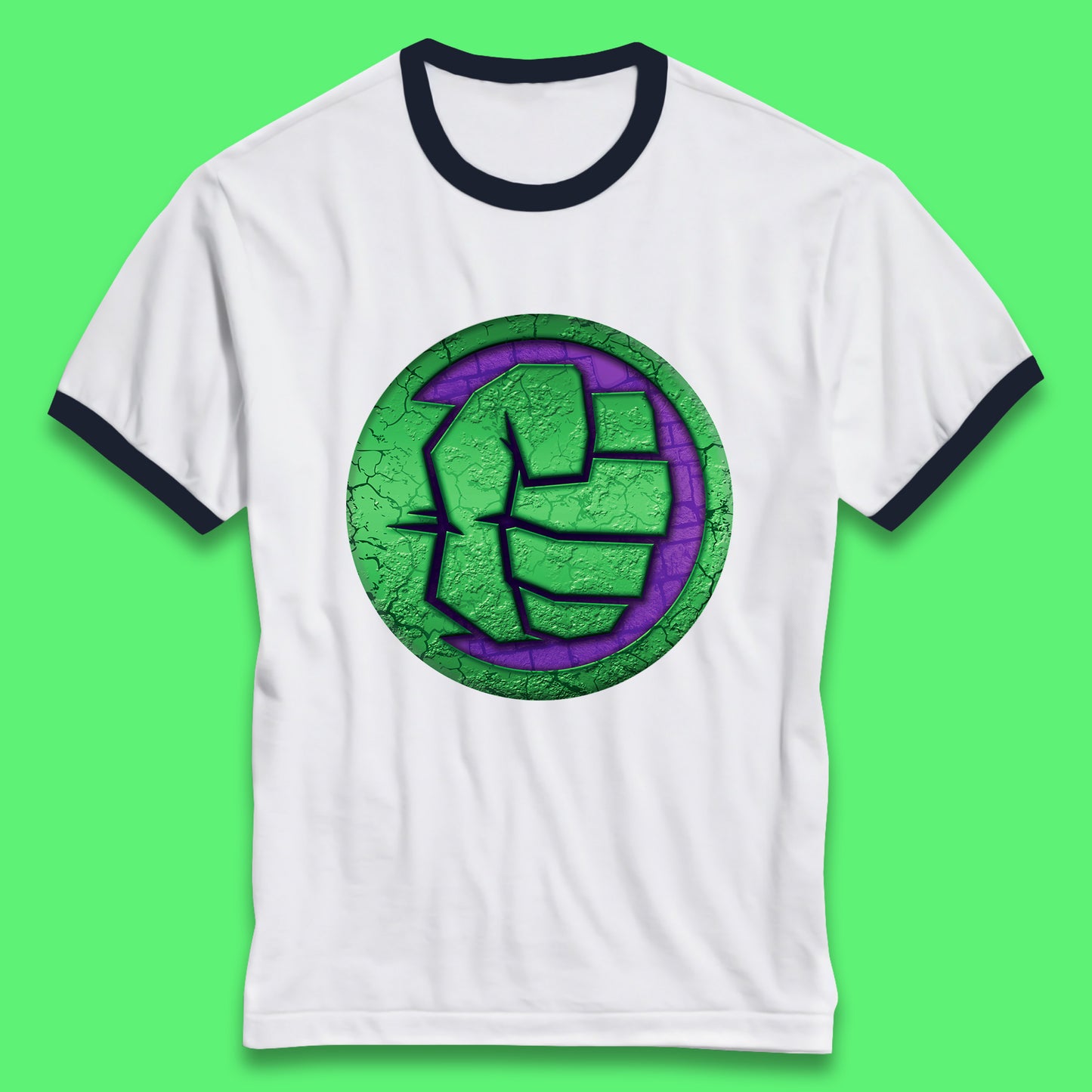 Marvels Avengers The Incredible Hulk Smash Fist Circle Logo Hulk Giant Man Hulk Superhero Movies Ringer T Shirt