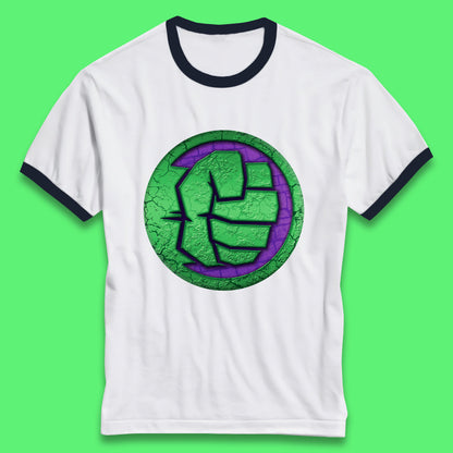 Marvels Avengers The Incredible Hulk Smash Fist Circle Logo Hulk Giant Man Hulk Superhero Movies Ringer T Shirt