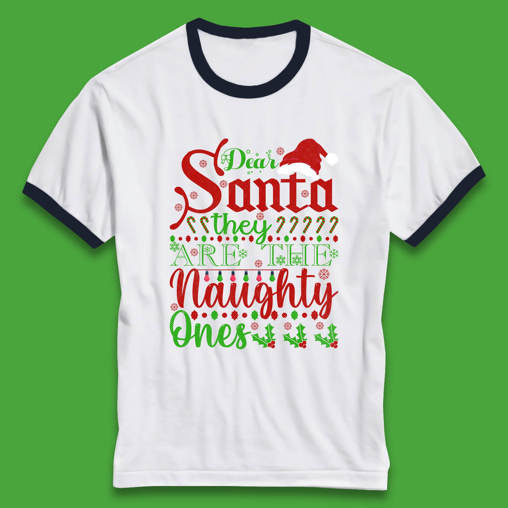 dear santa christmas ringer t shirt