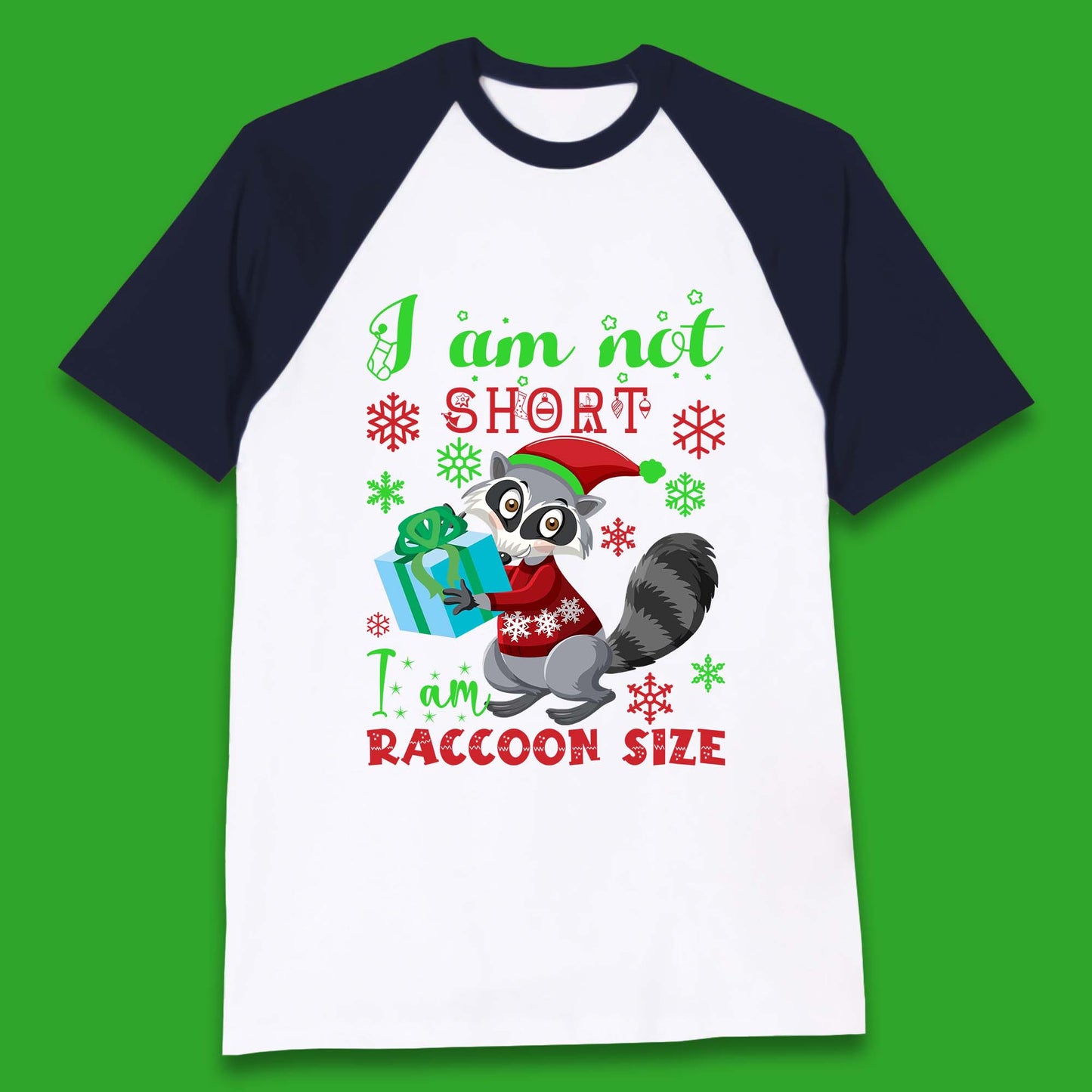 Raccoon Christmas Baseball T-Shirt