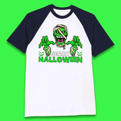 Scary Halloween Skull Zombie Mummy Horror Monster Zombie Hands Scary Vibes Baseball T Shirt