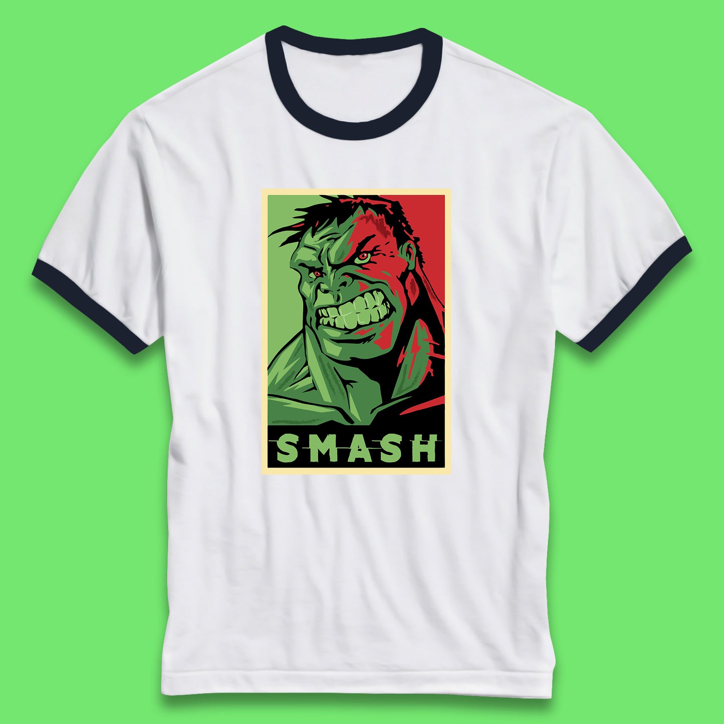 Marvels Avengers The Incredible Hulk Angry Face Smash Hulk Giant Man Hulk Superhero Movie Character Ringer T Shirt