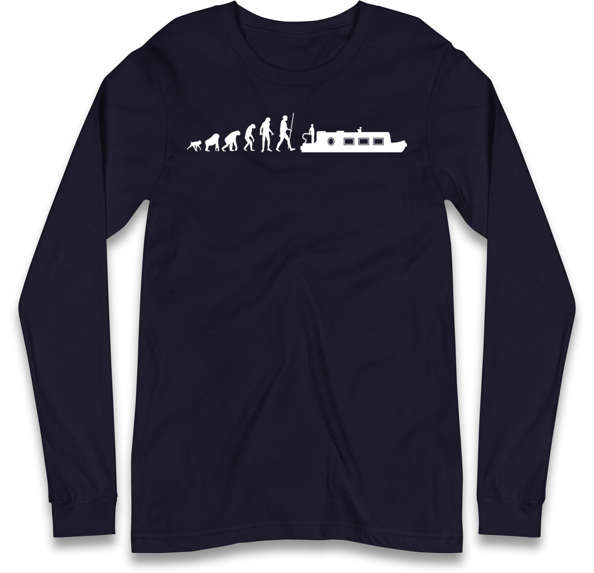 Human Evolution Canal boat Long Sleeve T Shirt