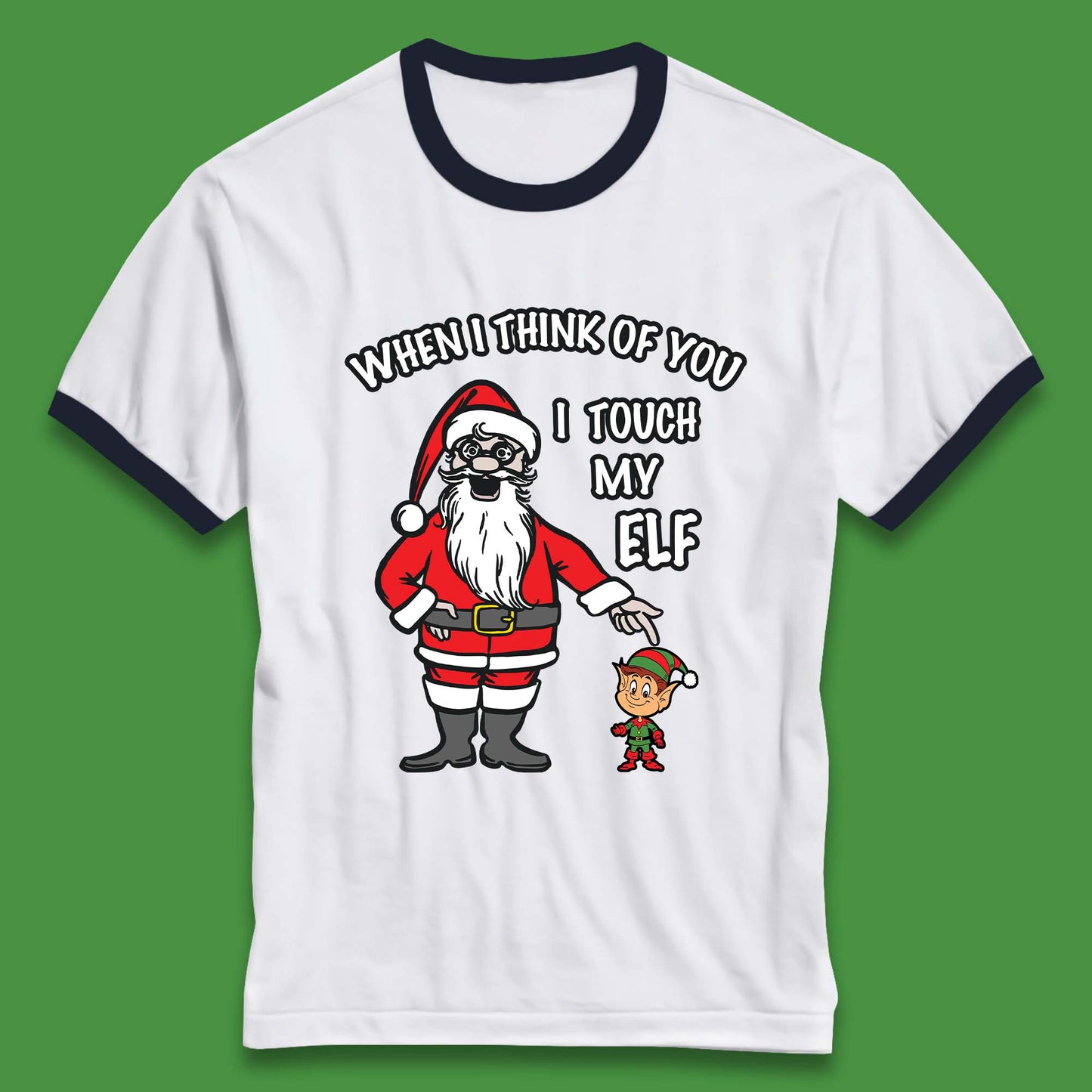 Cheeky Rude Funny Christmas Ringer T-Shirt