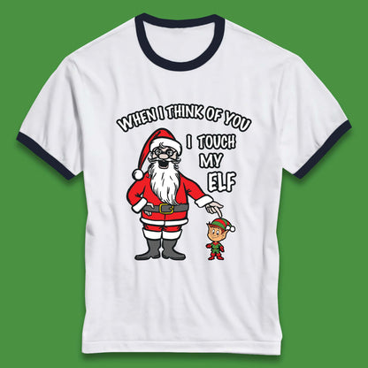 Cheeky Rude Funny Christmas Ringer T-Shirt