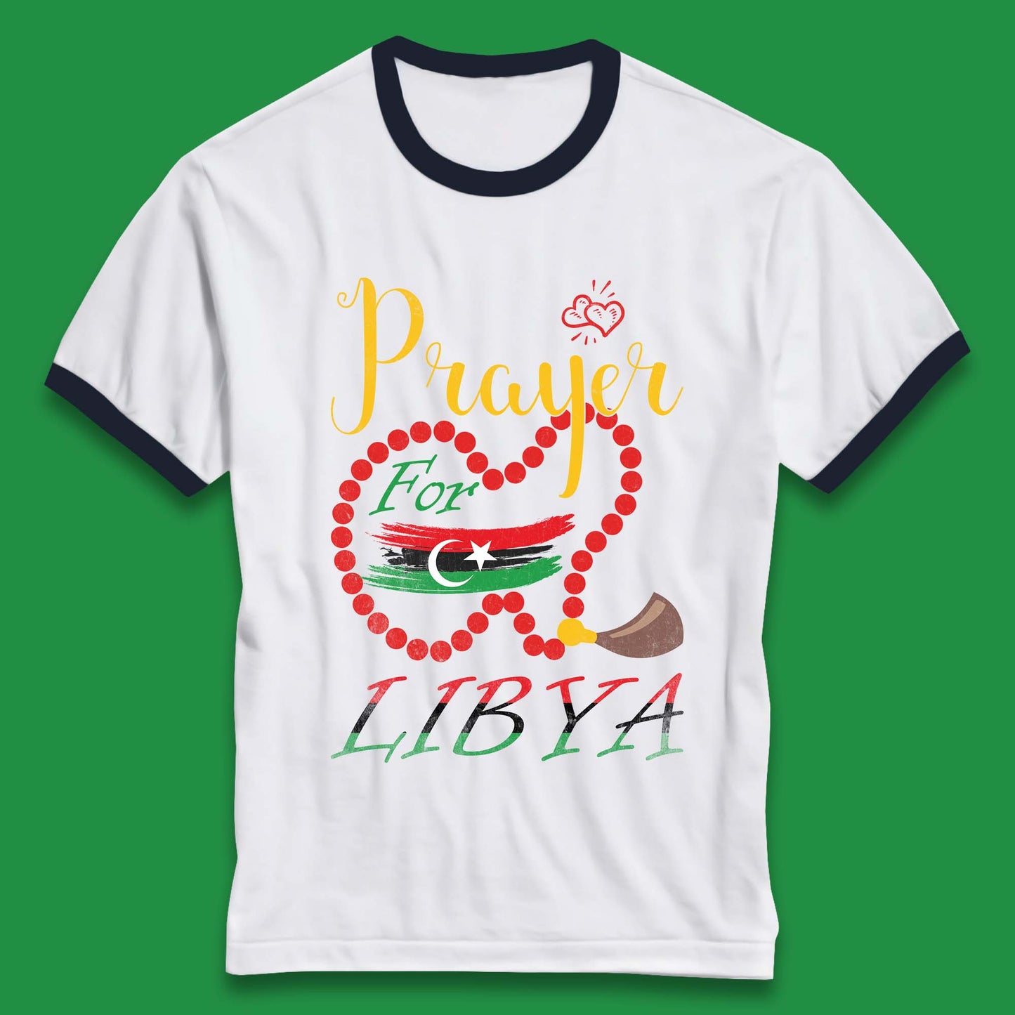 Prayer For Libya Help Libya Flood Solidarity Stand With Libya Ringer T Shirt