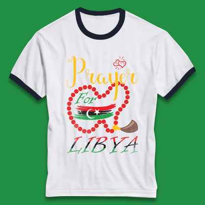 Prayer For Libya Help Libya Flood Solidarity Stand With Libya Ringer T Shirt