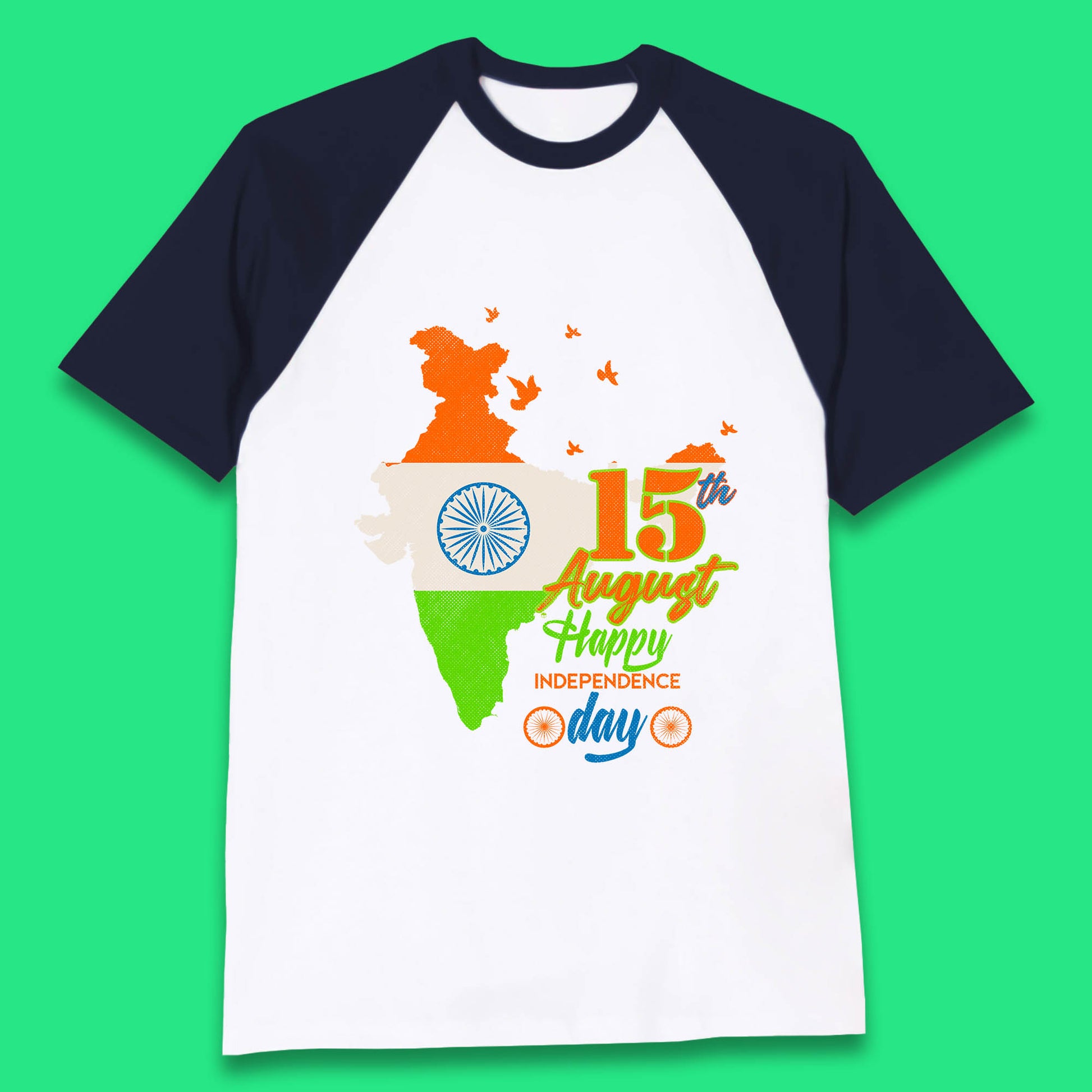 Indian Map Flag Baseball T Shirt