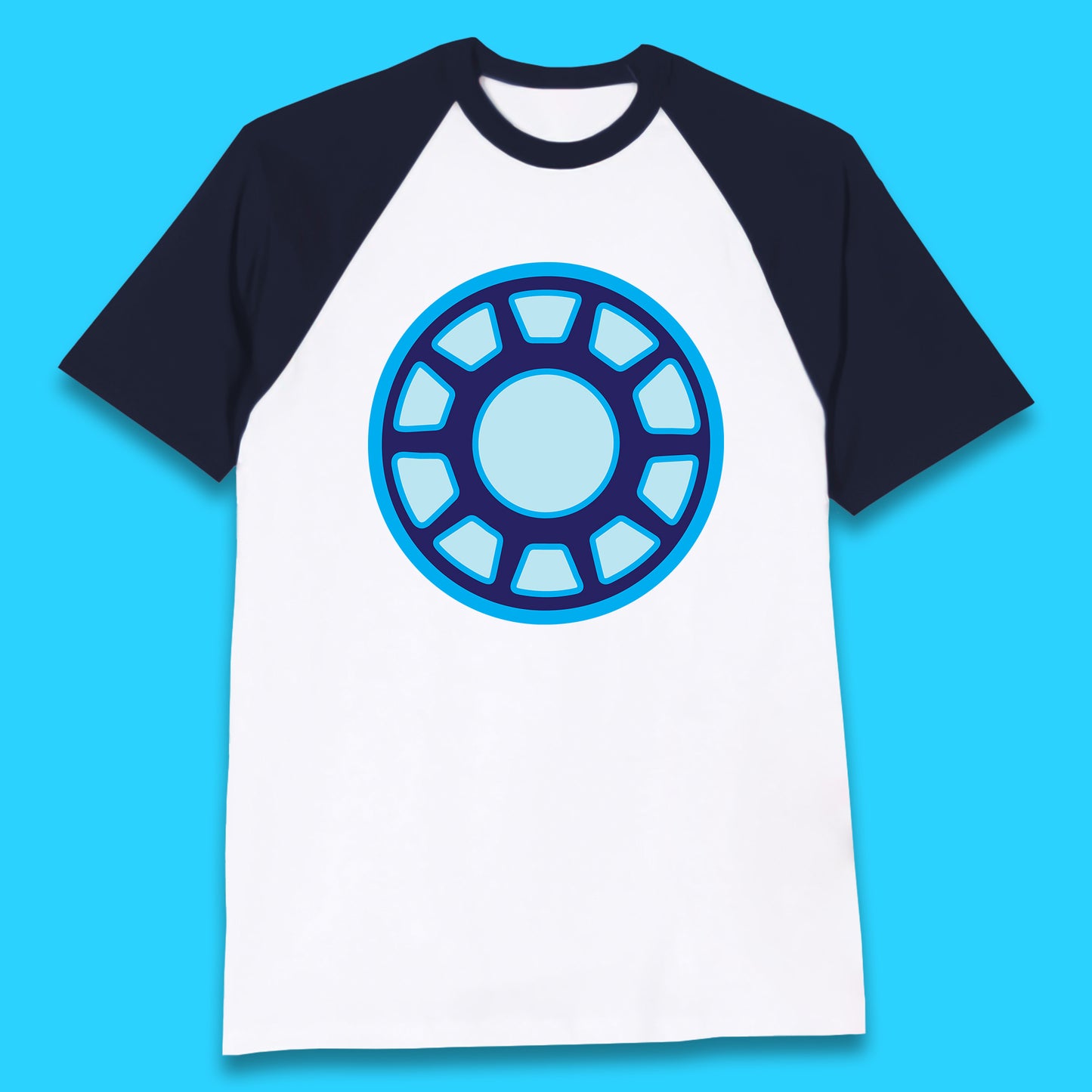 Iron Man Logo Superhero Iron Man ARC Reactor Hook Loop Tactics Morale Tony Stark Avengers Movie Baseball T Shirt