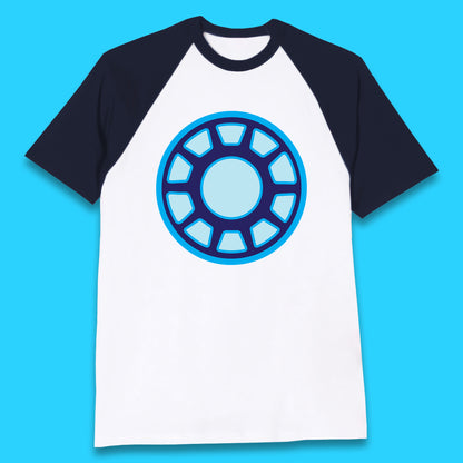 Iron Man Logo Superhero Iron Man ARC Reactor Hook Loop Tactics Morale Tony Stark Avengers Movie Baseball T Shirt