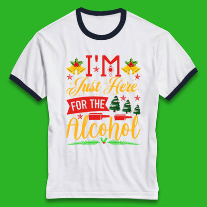 christmas drinking party ringer t shirt