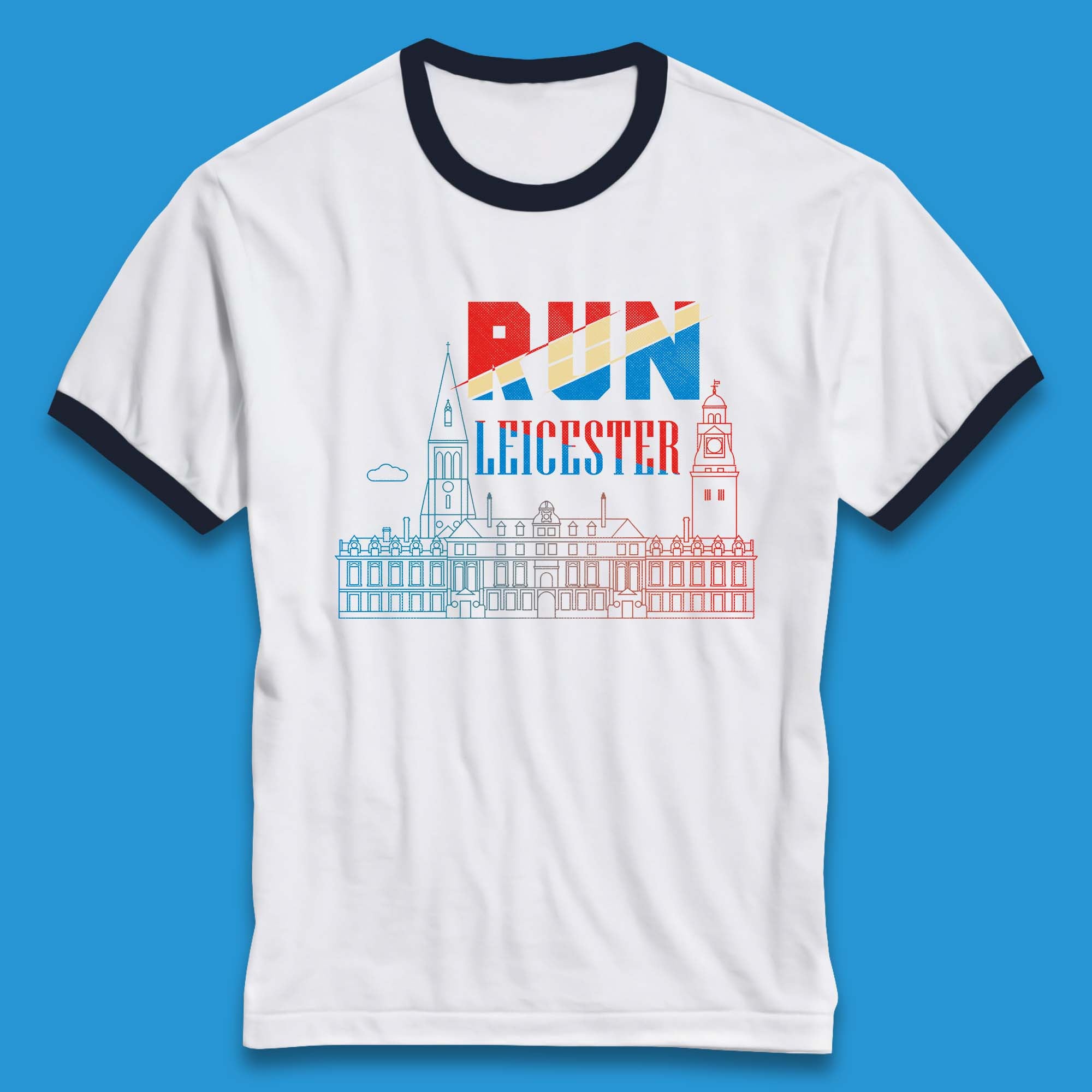 Run Leicester Festival - Souvenir Race Leicester Running Ringer T Shirt