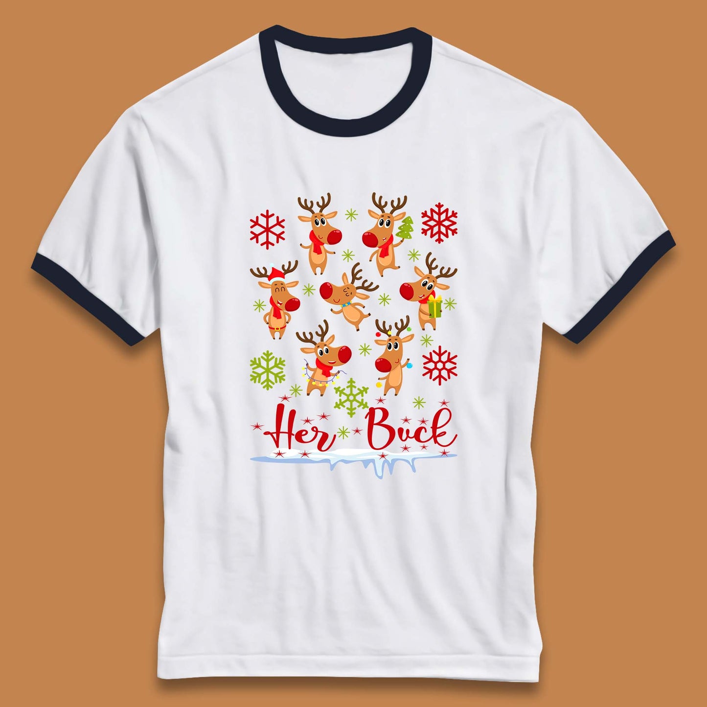 rudolph reindeers ringer t shirt