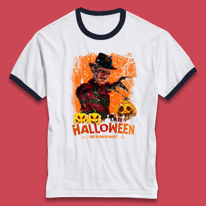 Halloween The Horror Night Freddy Krueger Horror Movie Character Serial Killer Ringer T Shirt