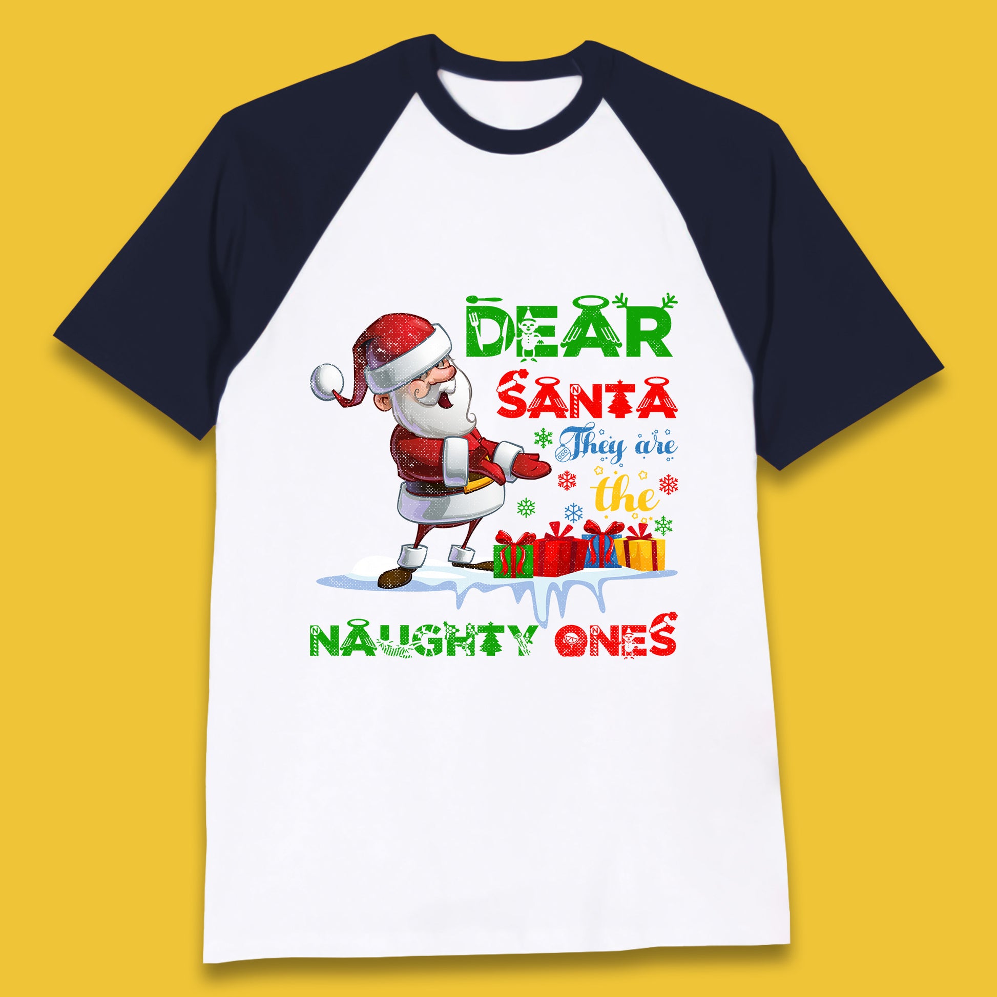 dear santa baseball t shirt