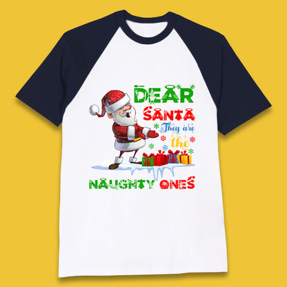 dear santa baseball t shirt