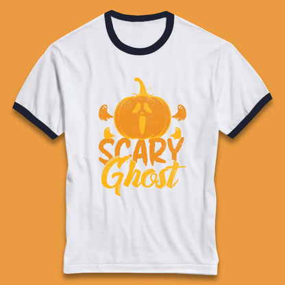 Scary Ghost Halloween Scream Ghost Face Horror Scary Pumpkin Ghostface Ringer T Shirt