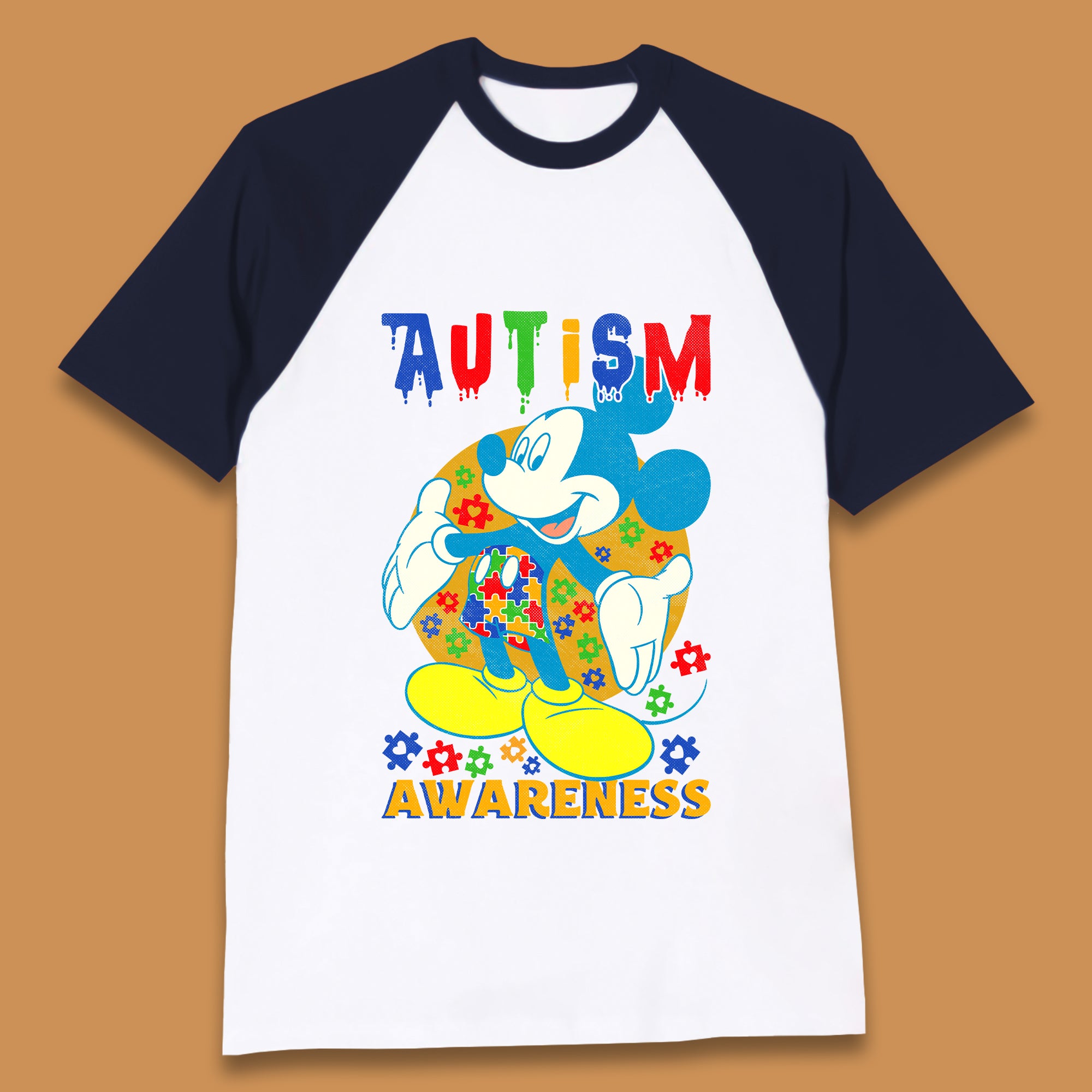 Autism Awareness Mickey Mouse Baseball T-Shirt