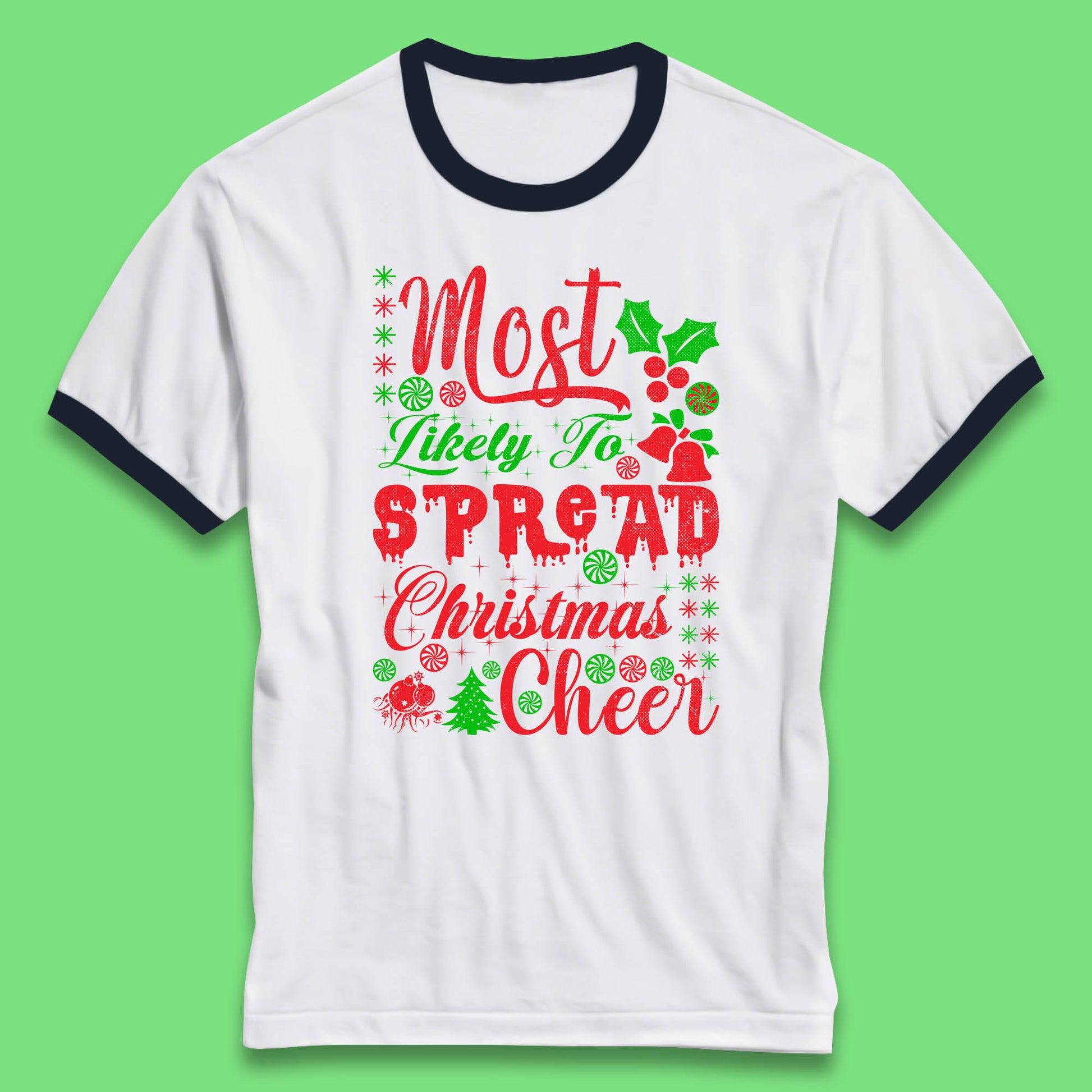 spread christmas cheer ringer t shirt