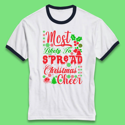 spread christmas cheer ringer t shirt