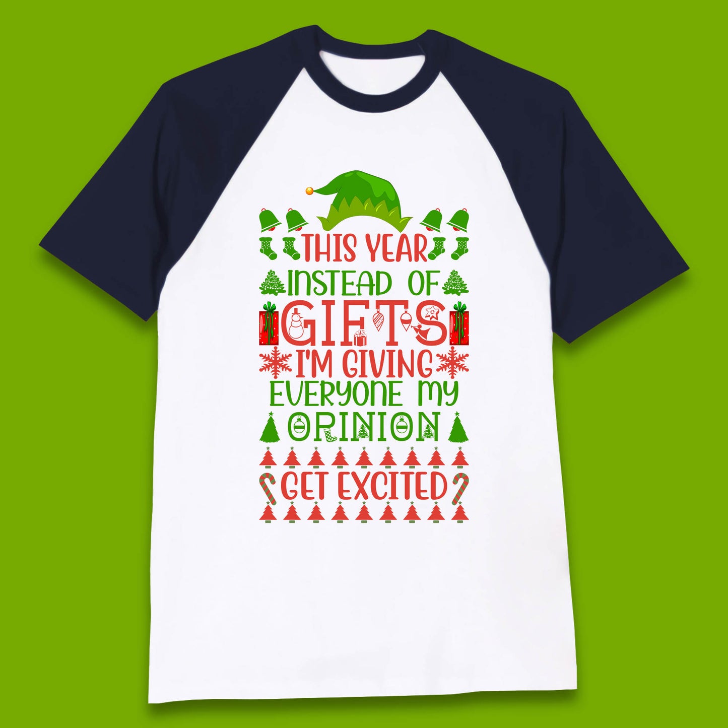 chirstmas elf baseball t shirt