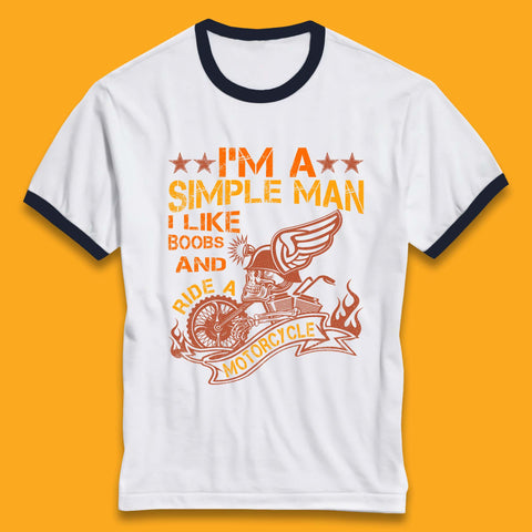 Boobs And Motorcycle Ringer T-Shirt