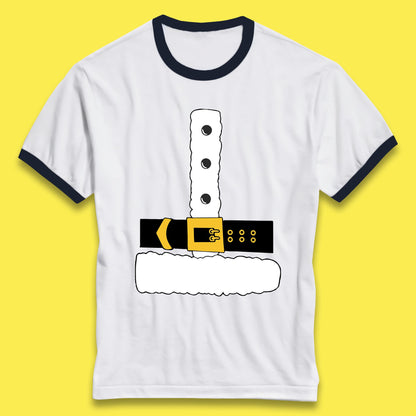 christmas santa claus costume ringer t shirt