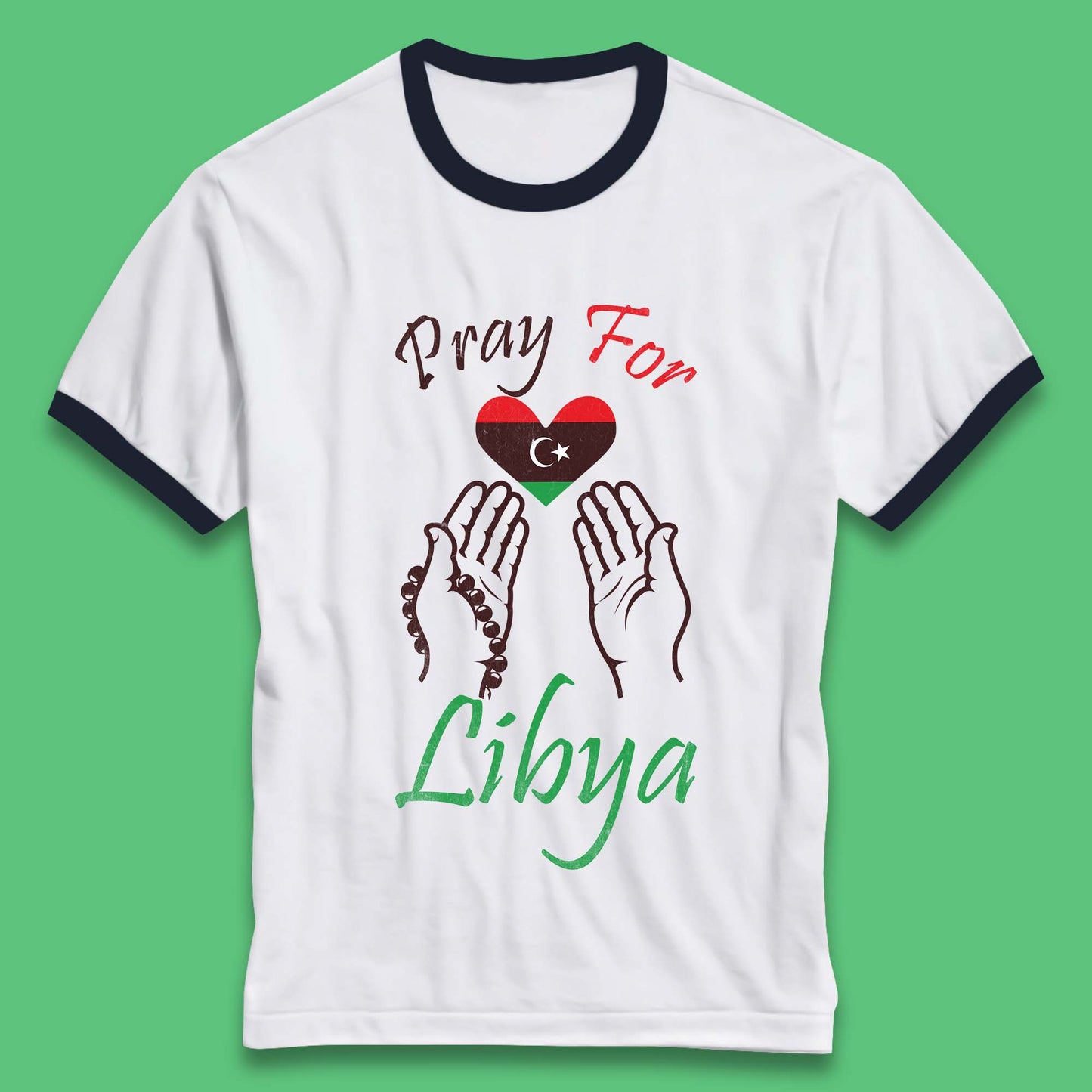 Pray For Libya Help Libya Flood Solidarity Stand With Libya Ringer T Shirt