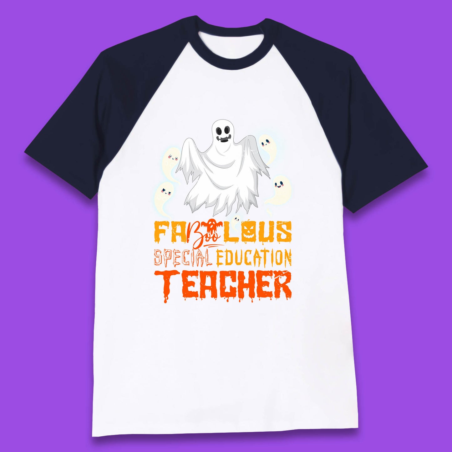 Fabolous Special Education Teacher Halloween Fabulous Spooky Ghost Teacher Baseball T Shirt