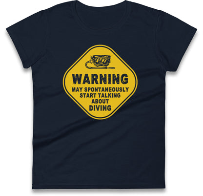 warning diving womens t shirt