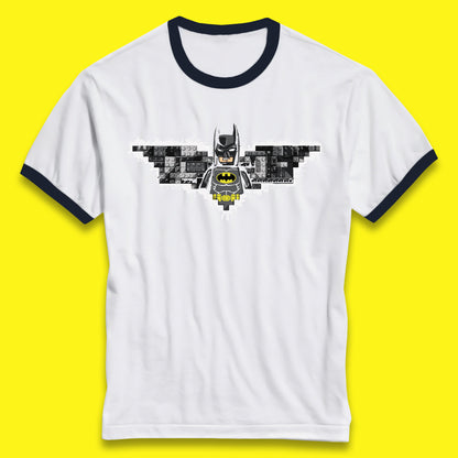 The Lego Batman Movie Superhero Building Bricks Block DC Comics Batman Master Builder Comic Book Character Ringer T Shirt
