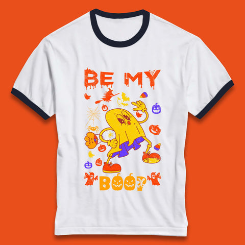 Bee My Boo Happy Halloween Boo Ghost Matching Costume Horror Scary Ringer T Shirt