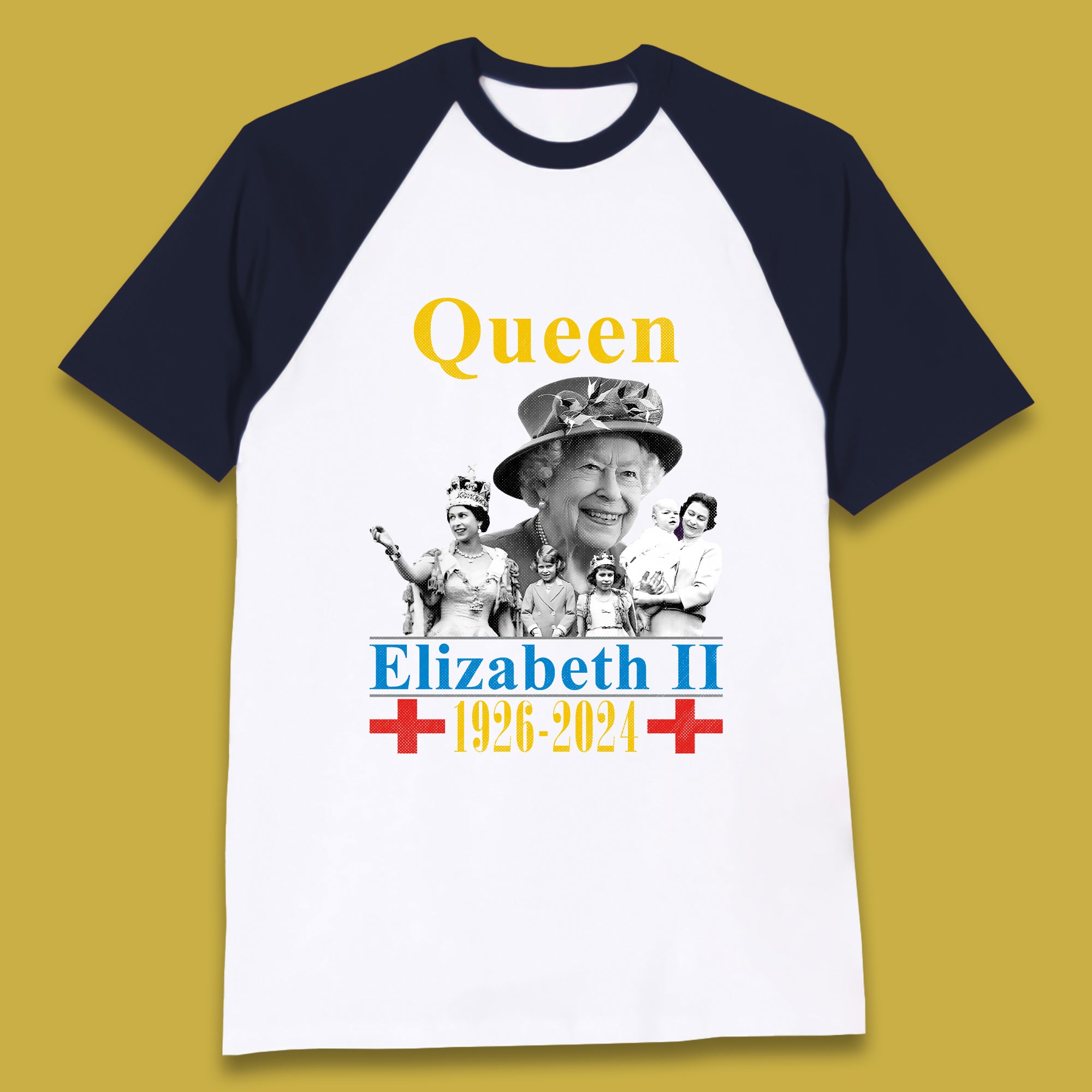 Queen Elizabeth II Baseball T-Shirt
