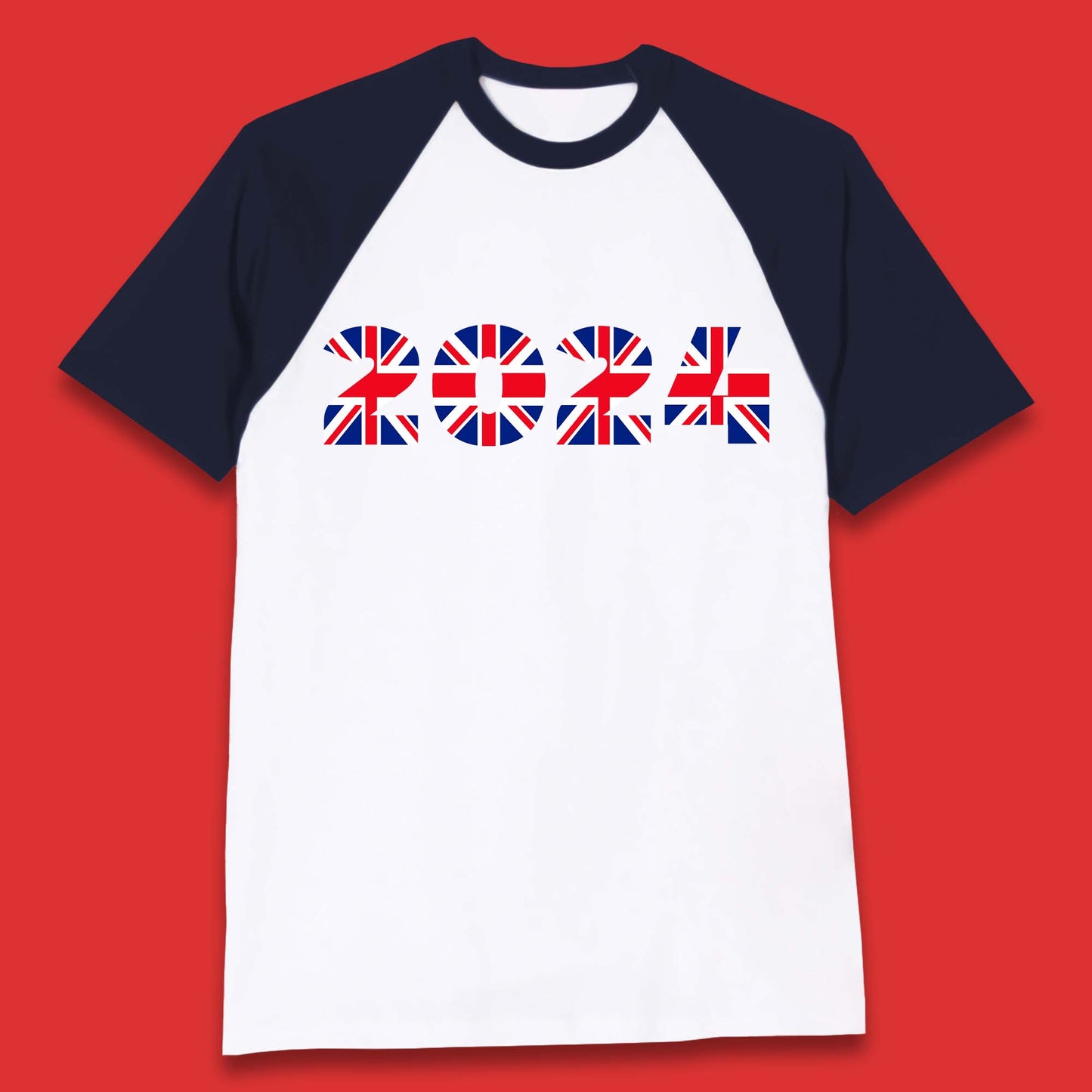 New Year 2024 UK Flag Baseball T-Shirt