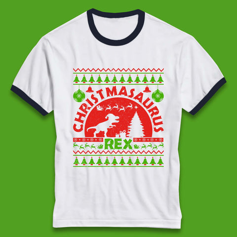 Christmasaurus Rex Ringer T-Shirt