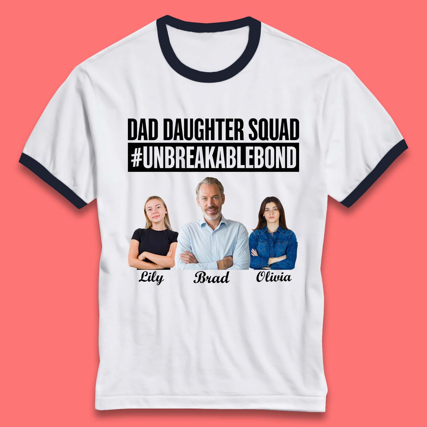 Personalised Dad Daughter Squad Ringer T-Shirt