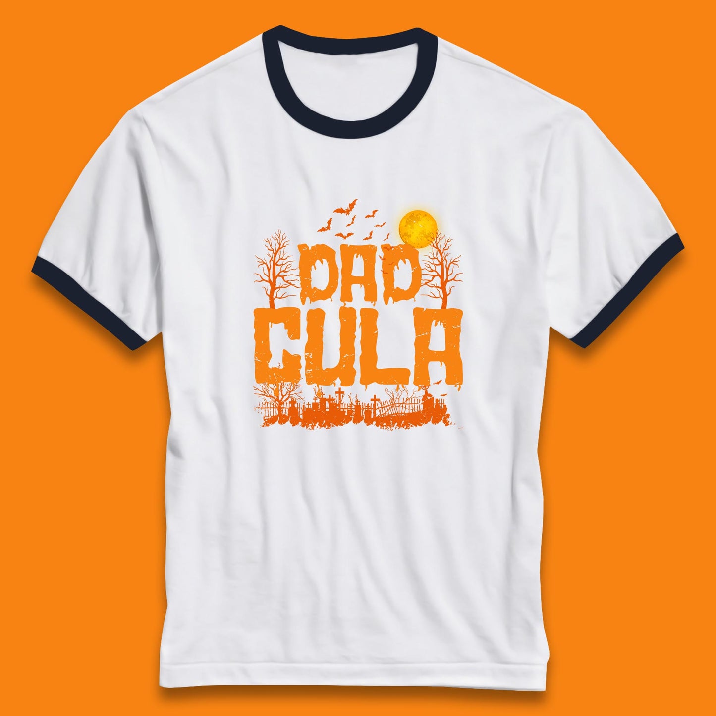 Dadcula Halloween Funny Monster Ghost Spooky Dad Gift Ringer T Shirt
