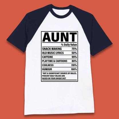 Aunt Nutrition Fact Baseball T-Shirt
