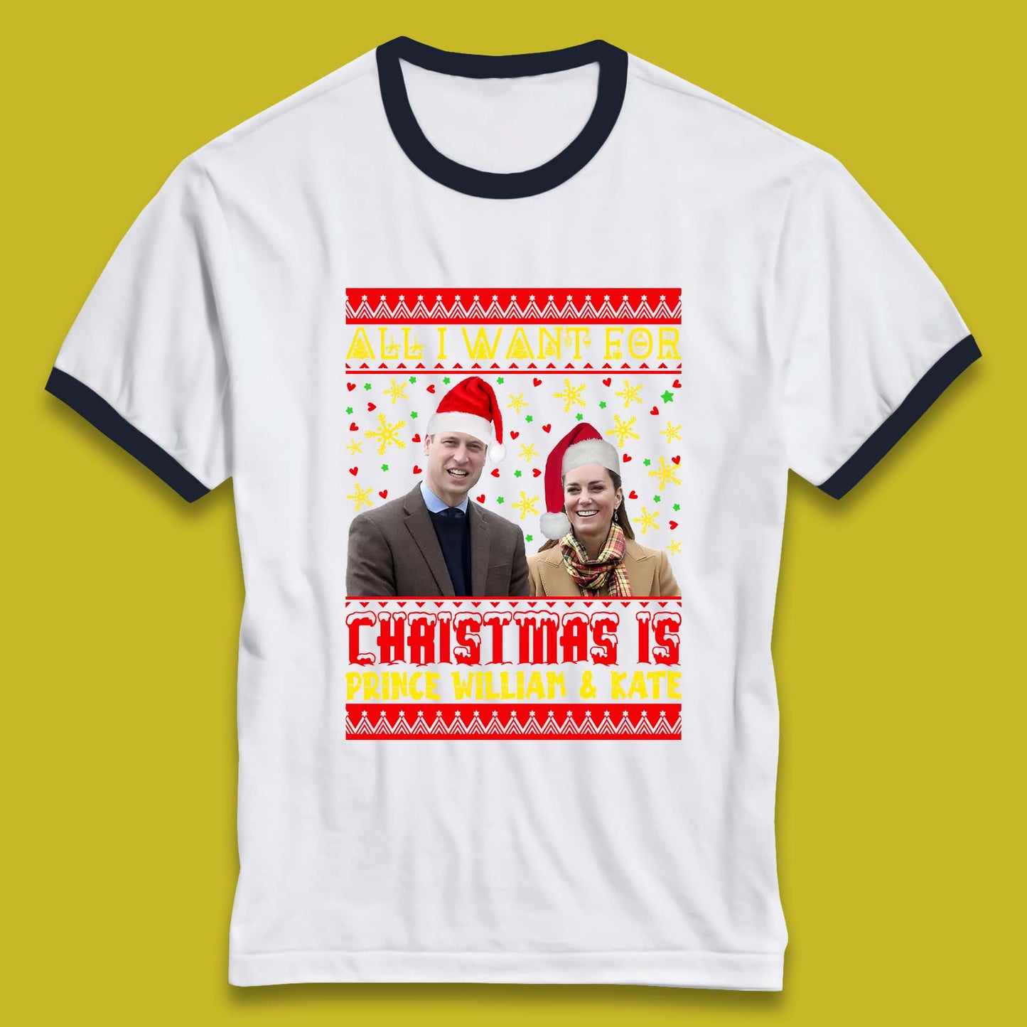 Prince William & Kate Christmas Ringer T-Shirt