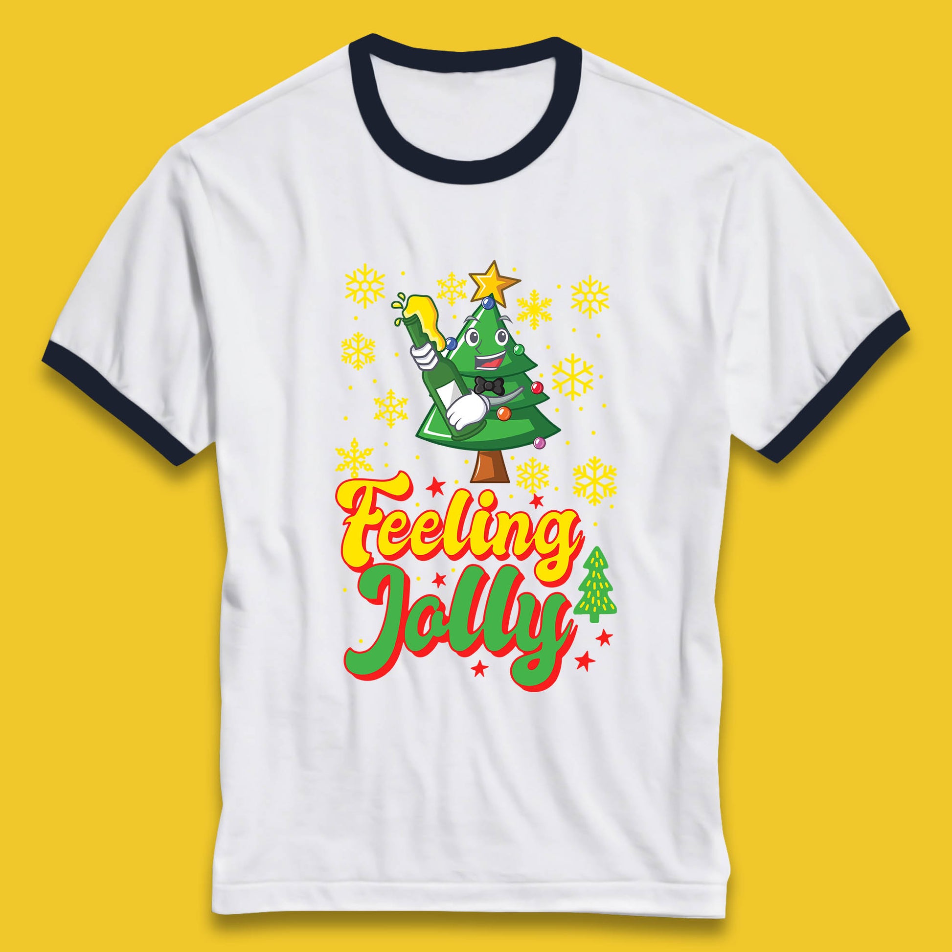 feeling jolly christmas beer ringer t shirt
