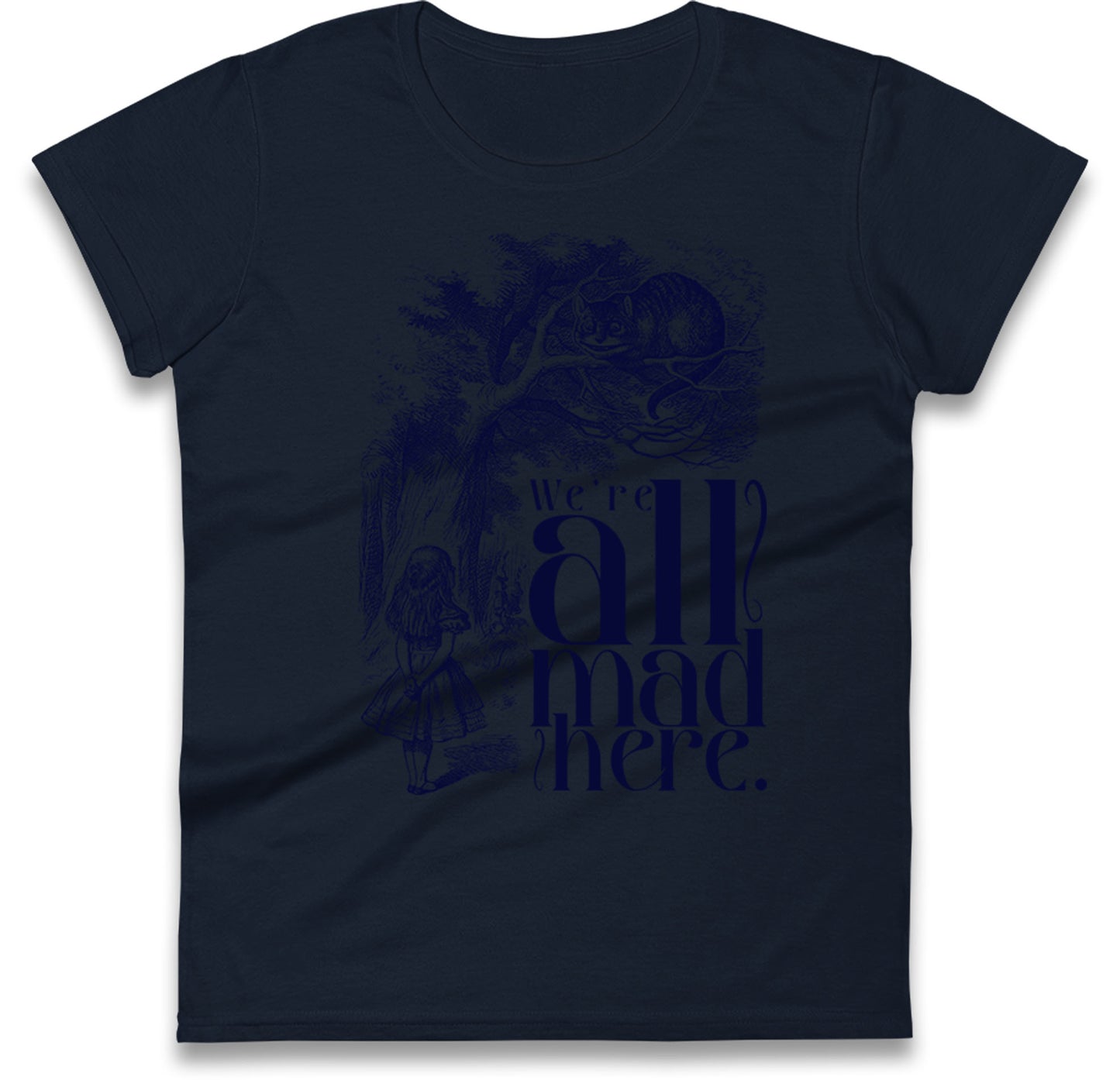 Alice And Cheshire Cat Womens T Shirt