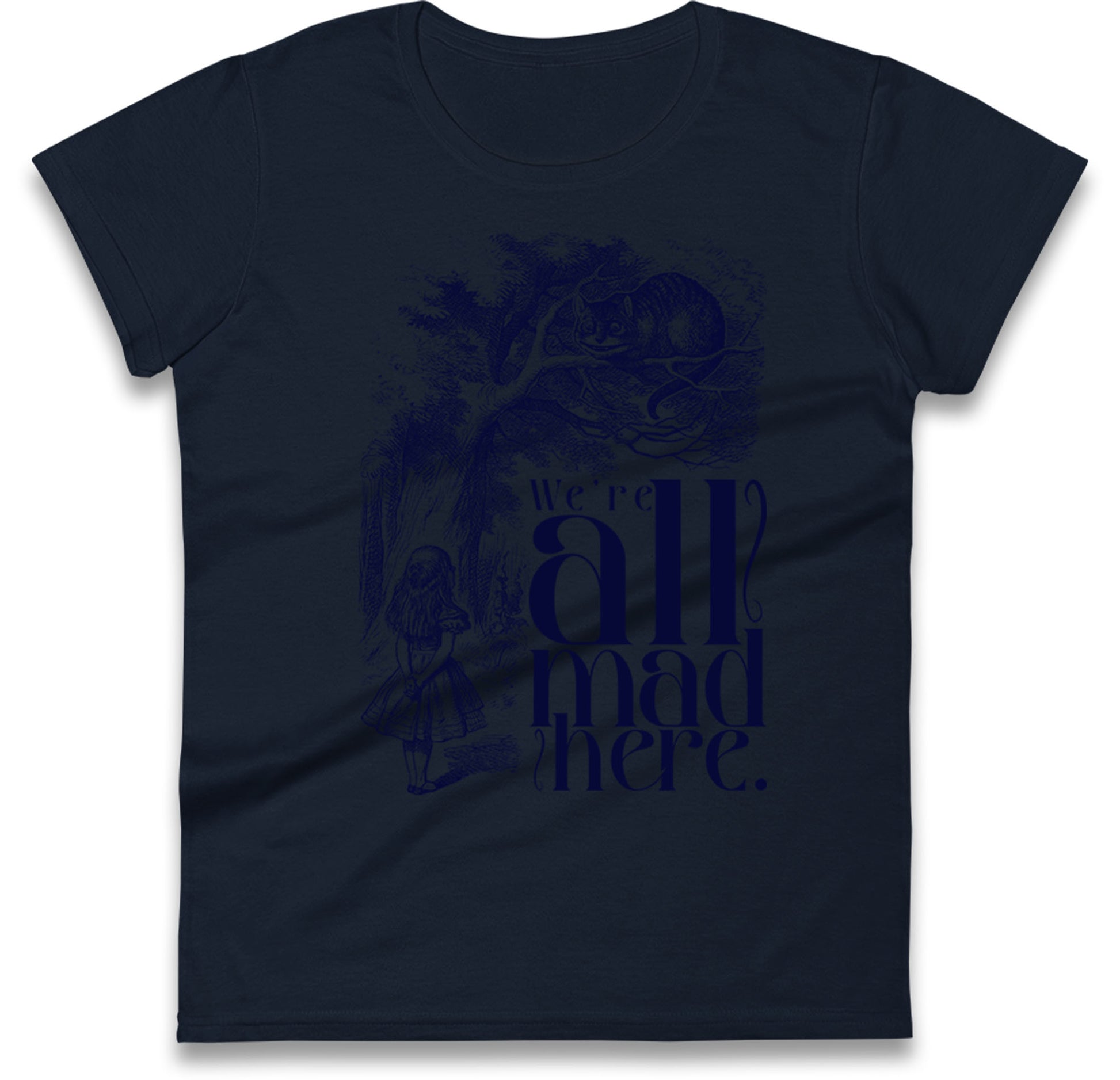 Alice And Cheshire Cat Womens T Shirt